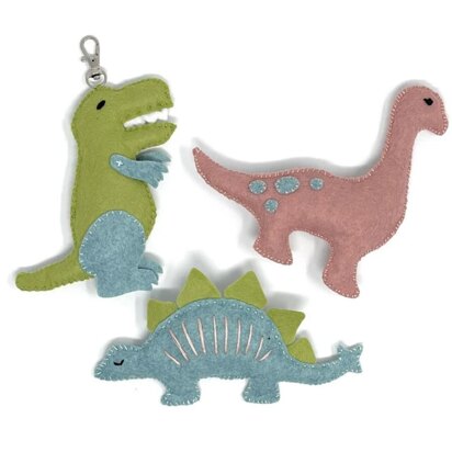 The Crafty Kit Company 3 Felt Dinos Sewing Kit