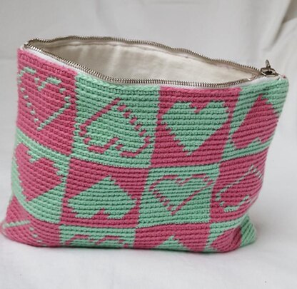 Checkered Hearts Pouch