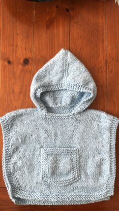 Hooded Baby Poncho in Lion Brand Nature's Choice Organic Cotton - 70357AD