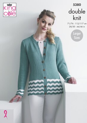 Chevron Cardigan & Waistcoat in King Cole Bamboo DK - 5380pdf - Downloadable PDF