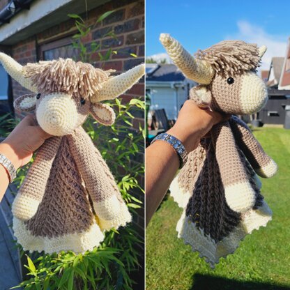 Highland Cow Baby Lovey Crochet Pattern