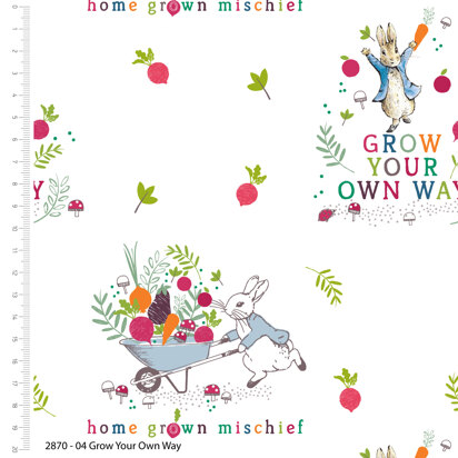 Craft Cotton Company Home Grown Hoppiness Peter Rabbit - Grow Your Own Way