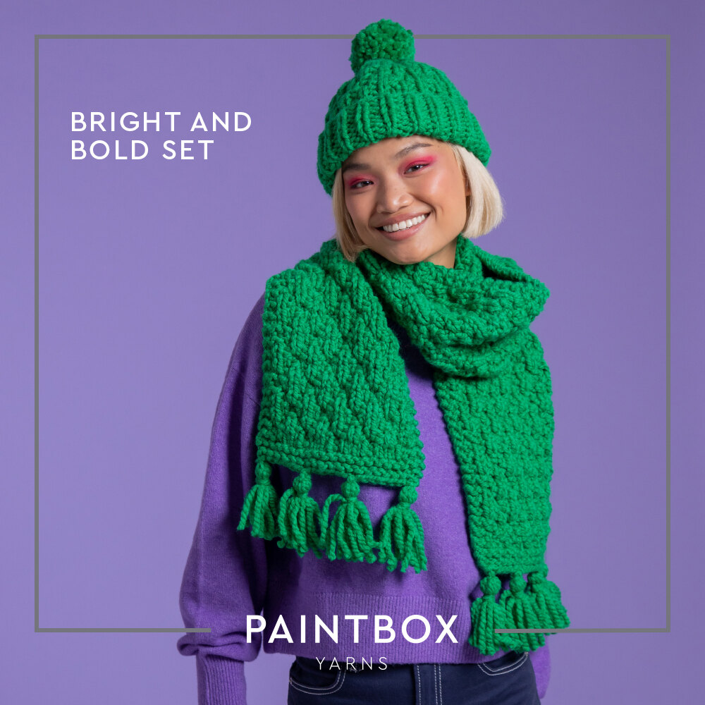 Bright and Bold Set - Free Hat & Scarf Knitting Pattern for