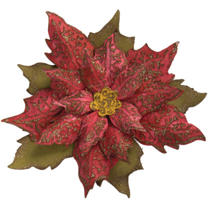 Sizzix Bigz Die W/Texture Fades By Tim Holtz - Layered Tattered Poinsettia 2.75"X6.625"