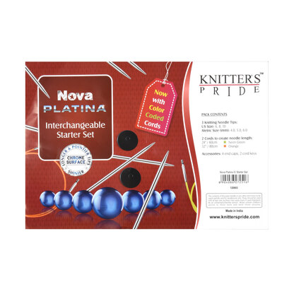 Knitter's Pride Nova Platina Normal Interchangeable Needle Tips (Starter Set - 3 Pairs)