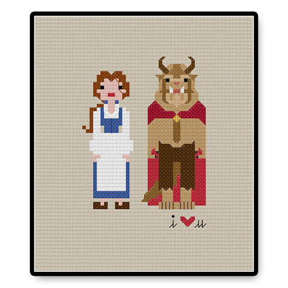 Belle and the Beast In Love - PDF Cross Stitch Pattern