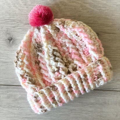 Baby Cable Beanie with Brim