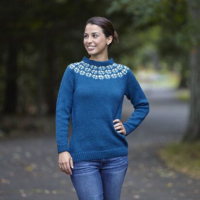 743 Delphine Pullover - Sweater Knitting Pattern for Women in Valley Yarns Amherst