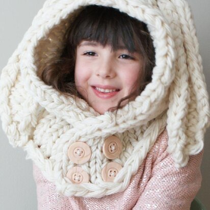 Chunky Bunny Hood (Hat003) - knitting pattern