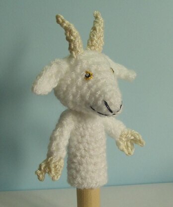 Black Goat Crochet Plush With Red Button Eyes 