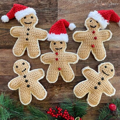 Gingerbread Man Crochet Stuffy Ornament / Garland￼