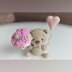 Teddy bear with bouquet - Valentine's gift