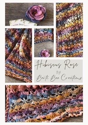 Hibiscus Rose Shawl Wrap Crochet Pattern