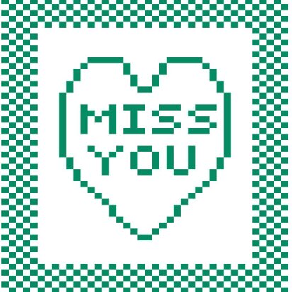 'Miss You' Heart Dishcloth