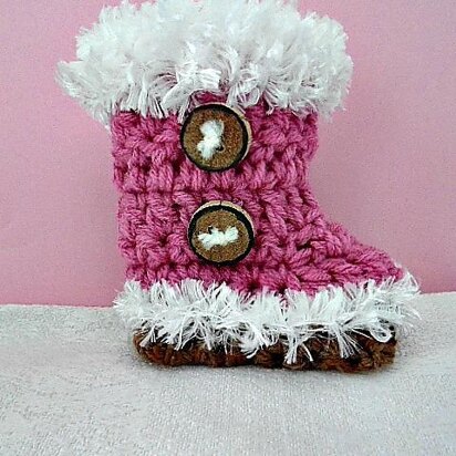 921-Fluff Cuff Baby Booties