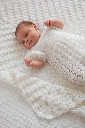 Little Cherub Set in Red Heart Baby TLC Solids - LW3046 - Downloadable PDF