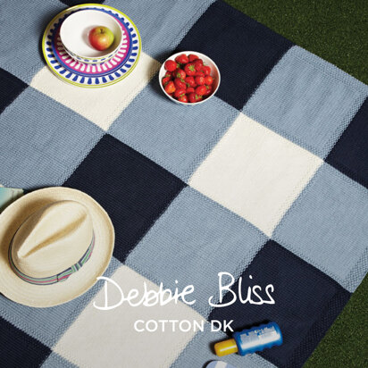 Picnic in the Park Blanket - Knitting Pattern for the Home in Debbie Bliss Cotton DK