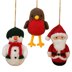 Christmas Santa Claus, Snowman and Robin