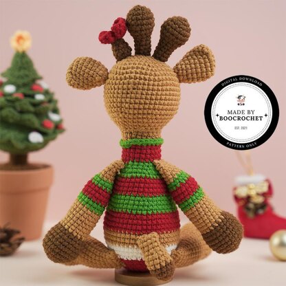 Giraffe Wearing Christmas Shirt Plush Toy