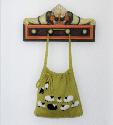 Sheep Design Jute 'One More Row' Knitting Bag at Lambland