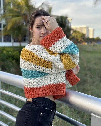 Crochet Coral Coast Cascade Sweater