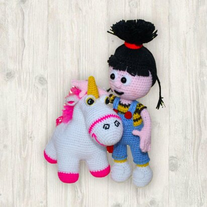 Agnes and the Unicorn Crochet Pattern, Doll Crochet Pattern, Cute Unicorn Crochet Pattern, Girl Crochet Pattern