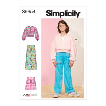 Simplicity Children's and Girls' Jacket, Pants and Skirt S9654 - Sewing Pattern