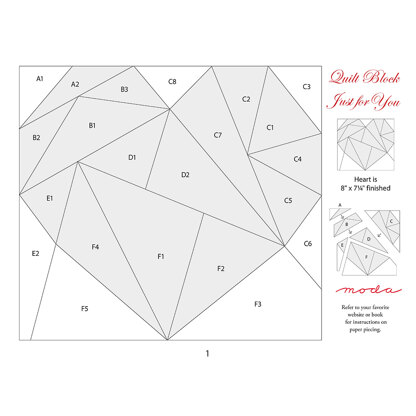 Moda Fabrics Heart Block Quilt - Downloadable PDF