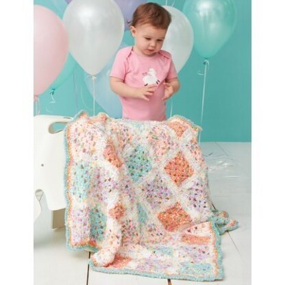 Dotty Blocks Blanket in Bernat Dippity Dots