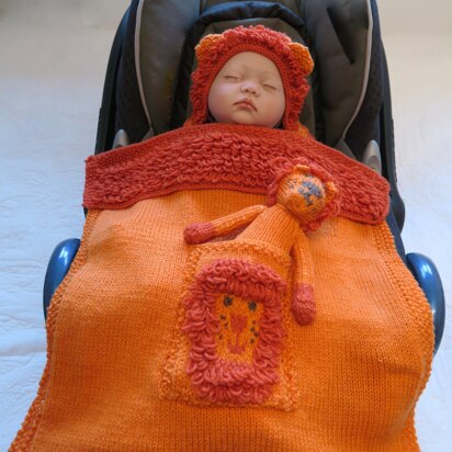 Lion Hooded Baby Car Seat Blanket