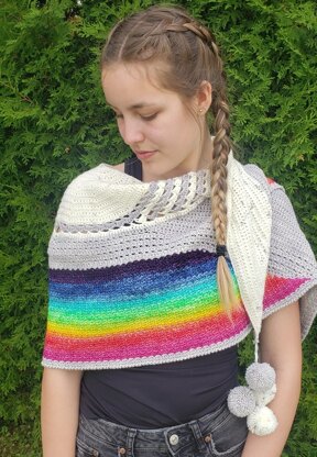 Under the rainbow crochet shawl