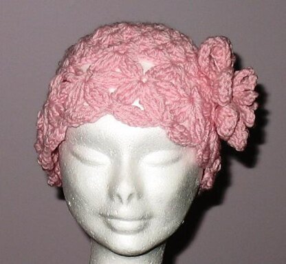 Pink Vintage Look Flower Hat