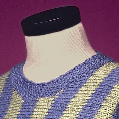 Sideways Knit Striped Pullover #108