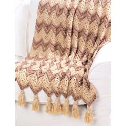 Ripple Beige Afghan in Bernat Satin