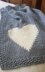 Chunky Heart intarsia crib baby blanket