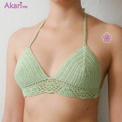 Triangle bikini top with bottom lace band _ C23