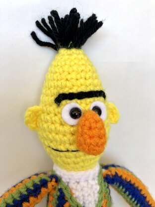 Sesame Street Bert stuffed toy Crochet pattern by Amber Romano LoveCrafts