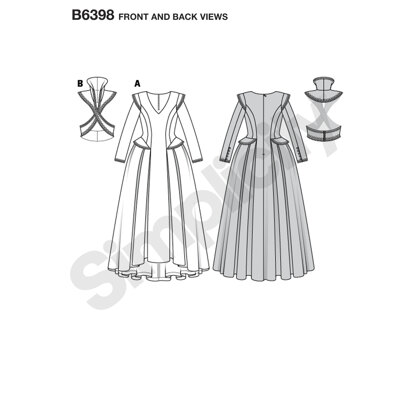 Burda Style Women's Renaissance Dress B6398 - Paper Pattern, Size 8-18