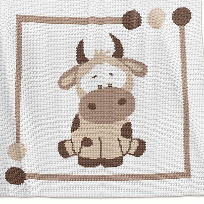 Crochet Baby Blanket - Cow