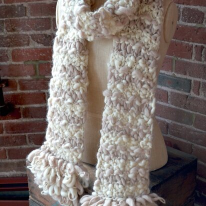 Loopy Fringe Scarf in Knit Collage Sister Yarn