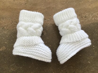 Baby Plait Cable Booties