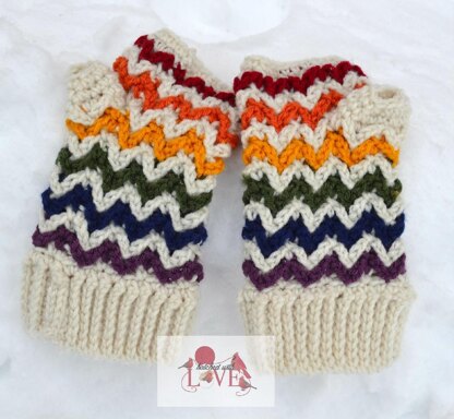 Chevron Illusion Mitts