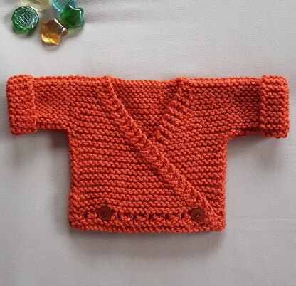 Preemie crossover cardigan