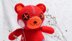 Cocomelon Red Teddy Bear crochet doll amigurumi pattern