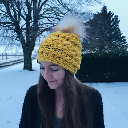 Sideways Crochet Cable Beanie