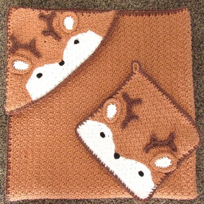 Deer Hooded Towel with Matching Washcloth