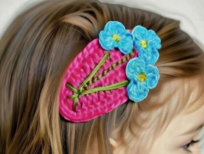 Crochet Mini Fowers Hair Clip Pdf + Video Tutorials