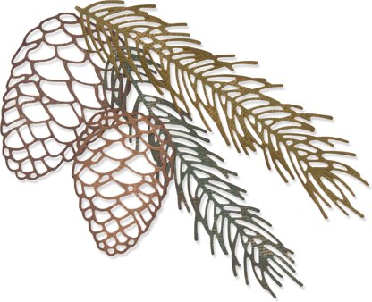 Sizzix Thinlits Dies By Tim Holtz 4/Pkg - Pine Branch