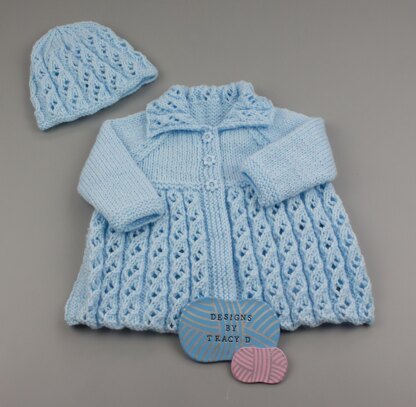 Grace matinee, bonnet or beanie, booties & mitts Baby Knitting Pattern