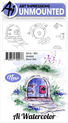 Art Impressions Watercolor Cling Rubber Stamps - Hobbit Door